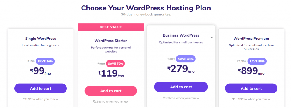 Hostinger WordPress Hosting Plan